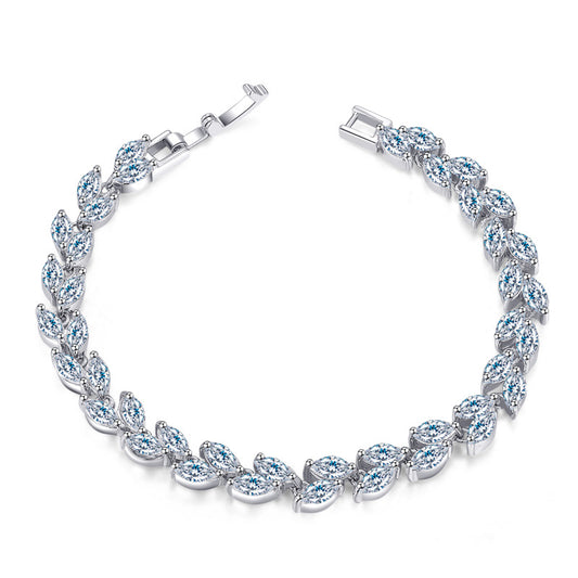 ✨Elegant Korean-Style Leaf Bracelet with AAA Zirconia| Sparkle in Every Detail!