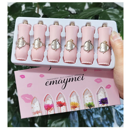 【🔥New Arrival】🌸6 Pcs Magic Flower Lipsticks – Color Changing & Long-Lasting