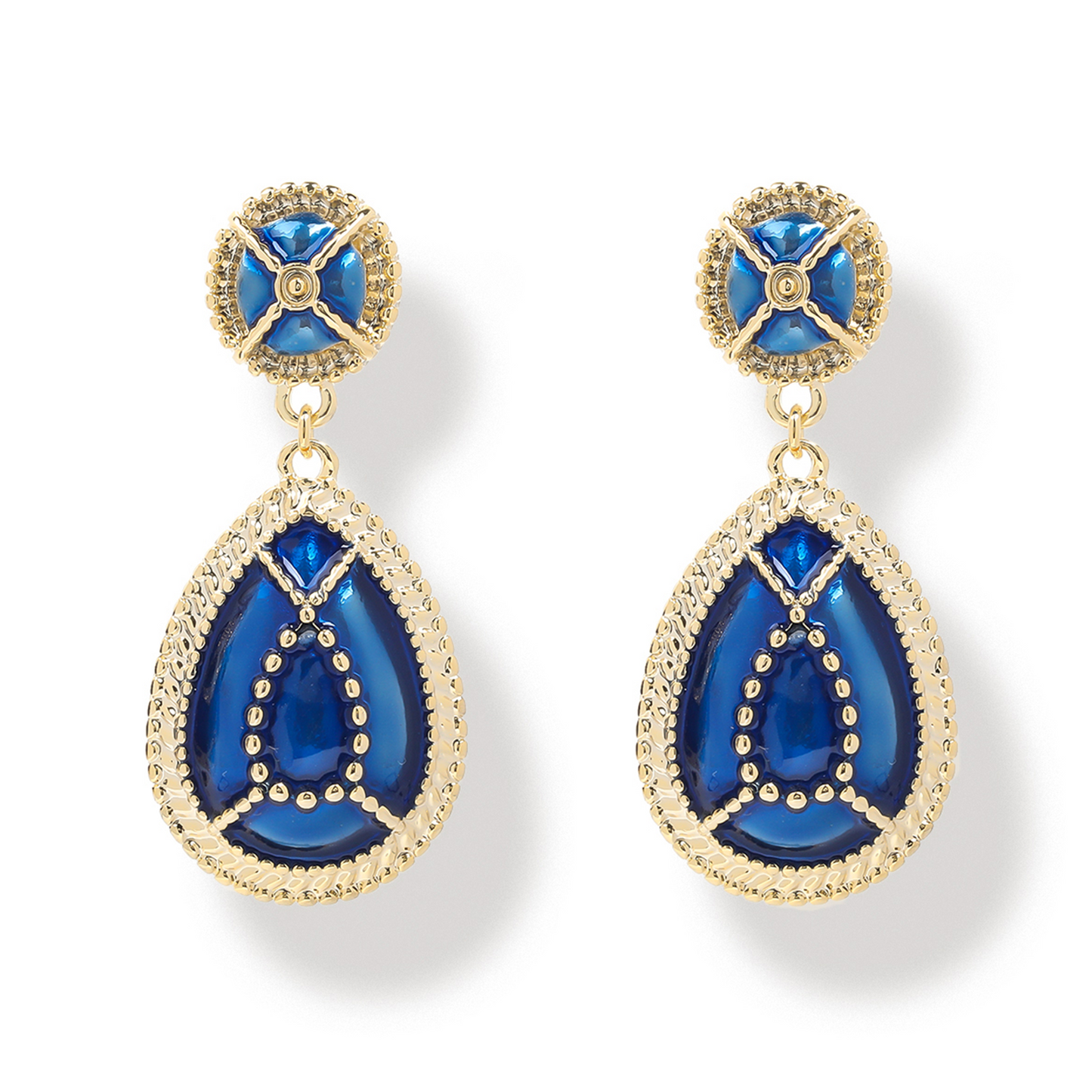 Vintage Royal Embossed Drop Earrings