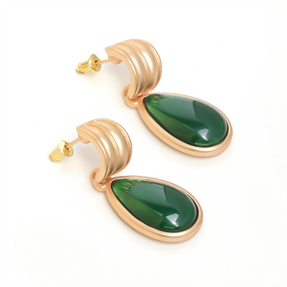 Water Drop Emerald Earrings