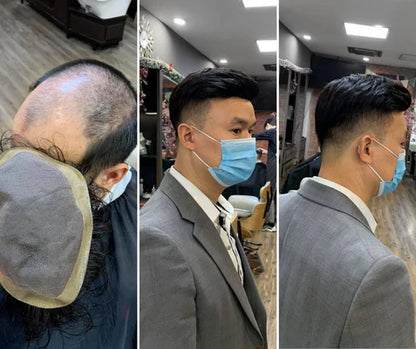 Men's wig-FOREVER GOODBYE TO BALD HEAD ANXIETY