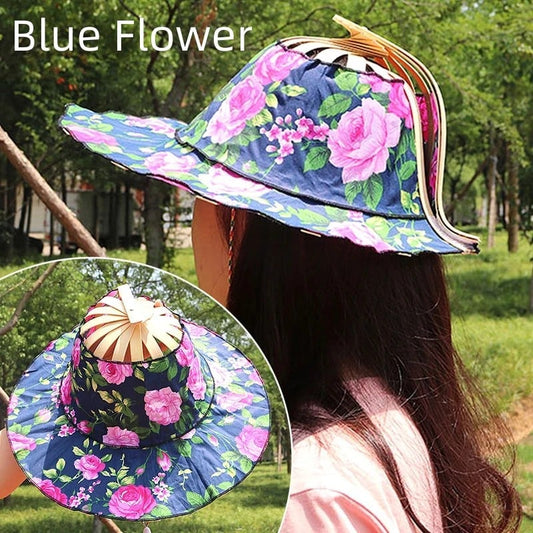 【HOT SALE🌞】Fashionable bamboo fan hat🧢