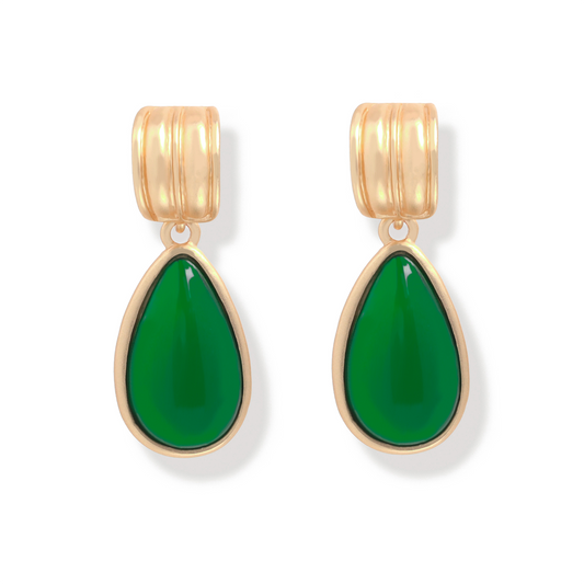 Water Drop Emerald Earrings