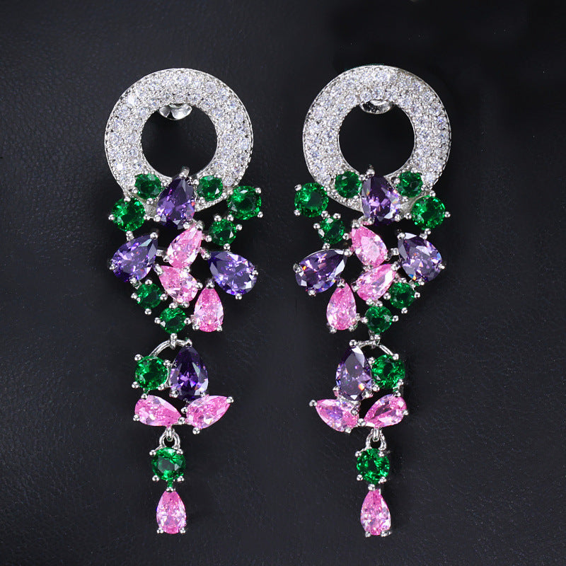 🌸💎Sparkling Floral Diamond Drop Earrings