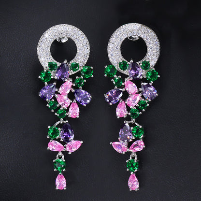 🌸💎Sparkling Floral Diamond Drop Earrings