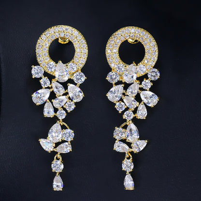 🌸💎Sparkling Floral Diamond Drop Earrings