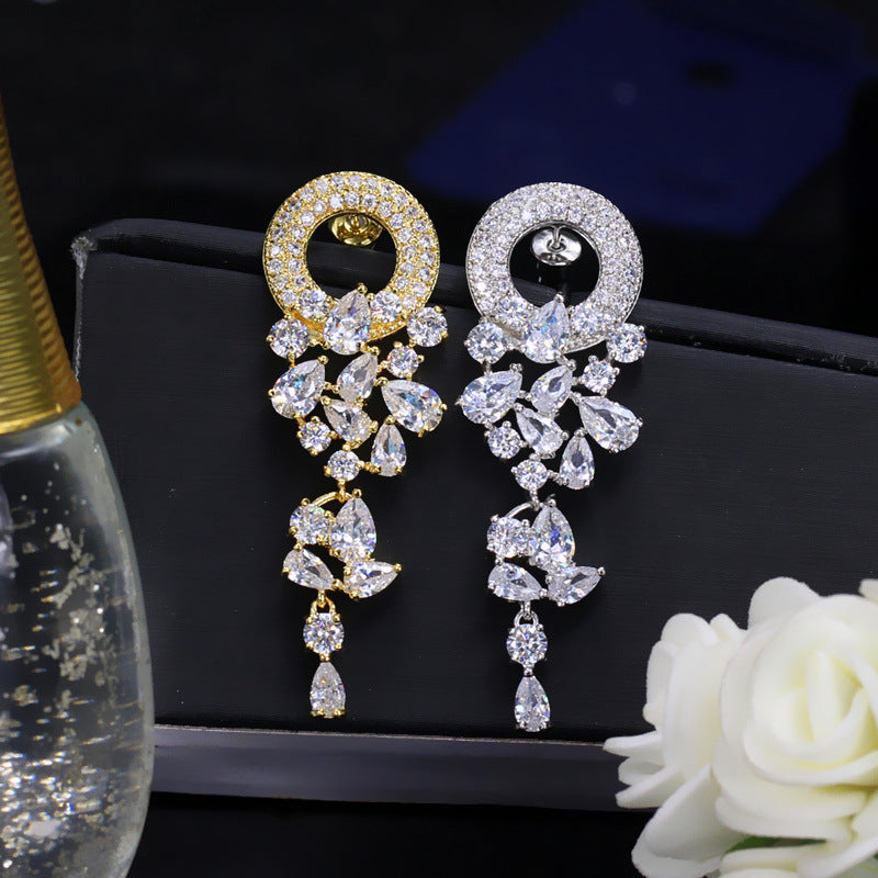 🌸💎Sparkling Floral Diamond Drop Earrings