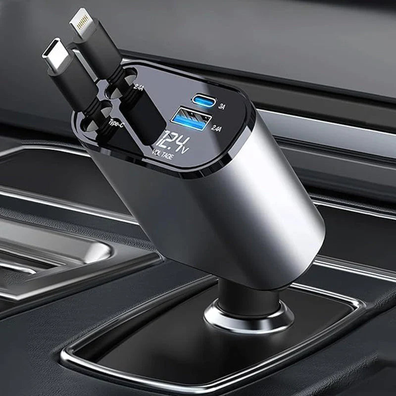 【50% OFF🔥】4-in-1 Multifunction Retractable Car Charger🚗⚡